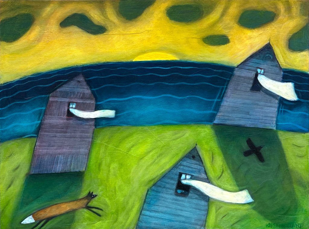 Houses swaying in the ocean breeze.